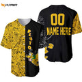 Personalized Pluto Dog Pattern All Over Print Baseball Jersey Yellow - lylyprint.com