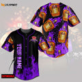 Personalized Purple Flame Crown Royal All Over Print Unisex Baseball Jersey - lylyprint.com