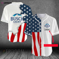 Personalized US Flag Busch Light Baseball Jersey - Aopprinter