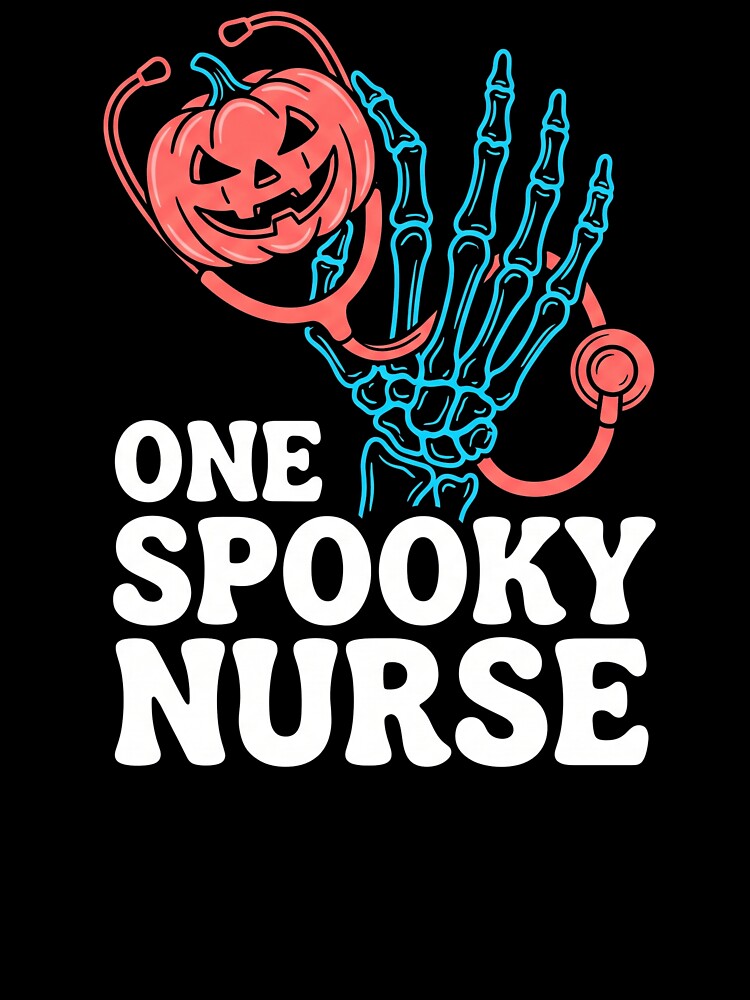 One Spooky Nurse Skeleton Hand Stethoscope Pumpkin Halloween by TeNovaStudio ⭐⭐⭐⭐⭐