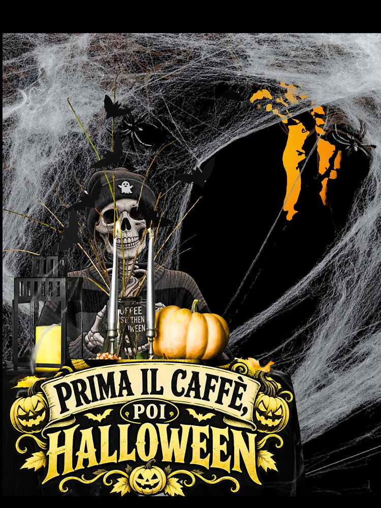 Prima il Caffè, Poi Halloween – Funny Italian Coffee Skeleton by The Kawaii Forge