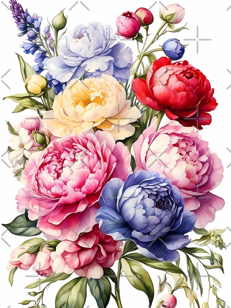 Peonies, Delphiniums, Eustoma, and Hyacinths Bouquet by Chicandcool