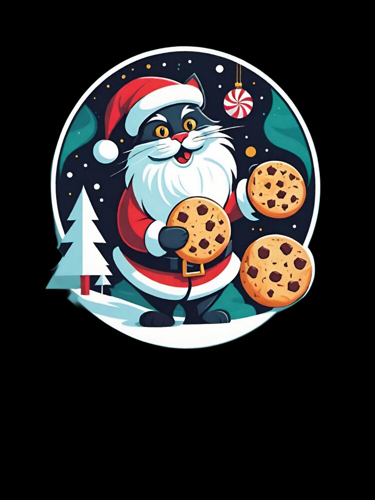 Santa cat stealing cookies by Chimanjaipal
