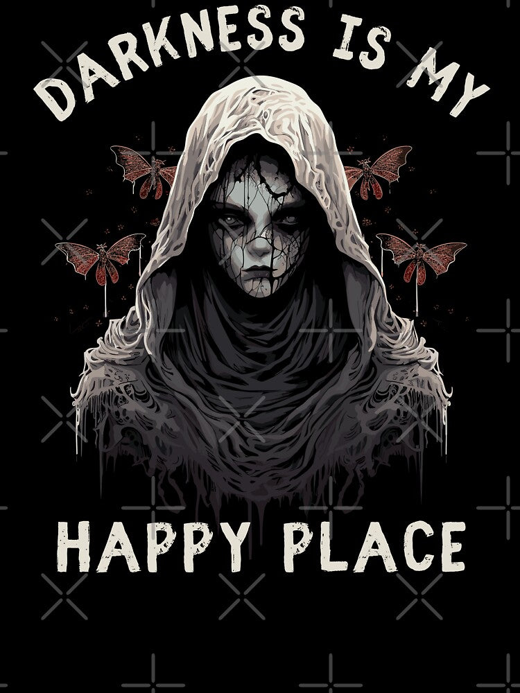 Moody Moth Girl Darkness Is My Happy Place Gothic Styled by CosyTeal