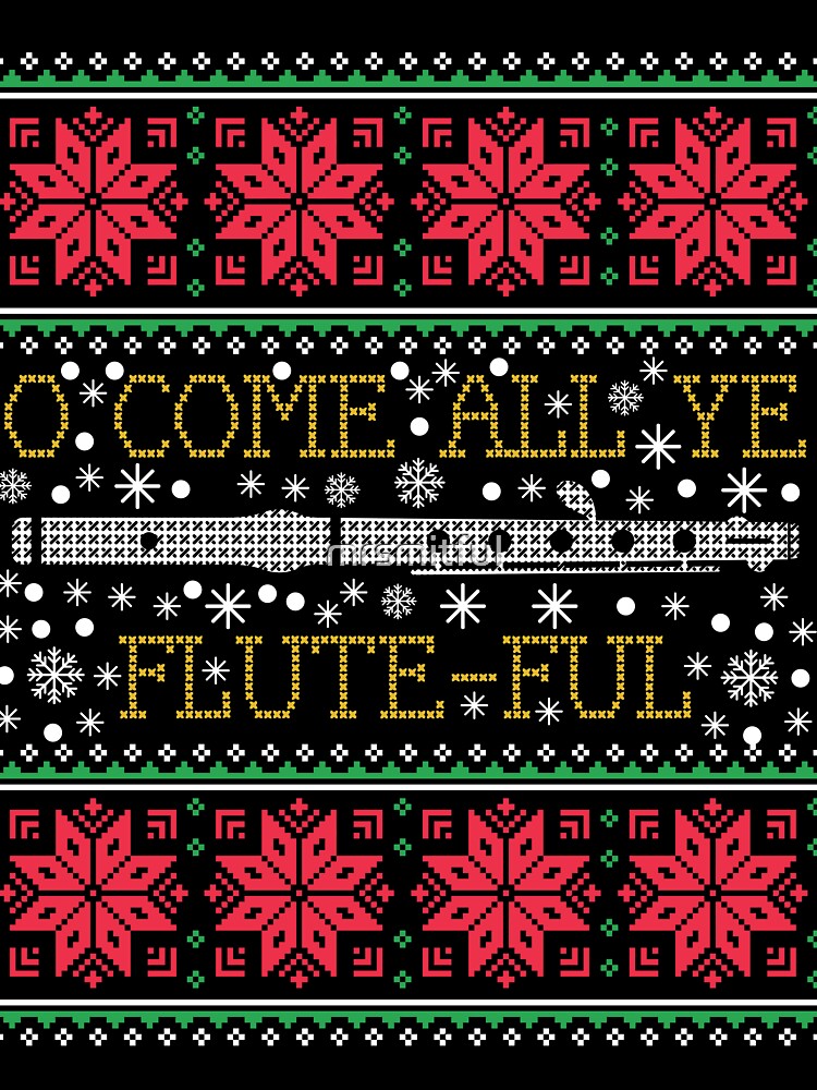 Flute Marching Band Ugly Christmas Sweater T-Shirt Gift by mrsmitful