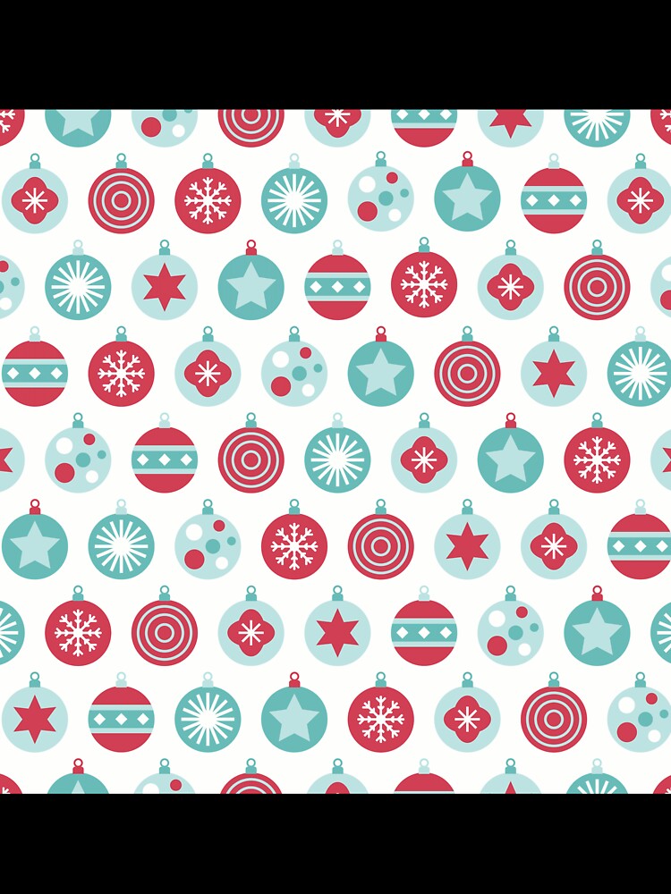 Retro Christmas Ornaments - Red and Aqua by pugmom4