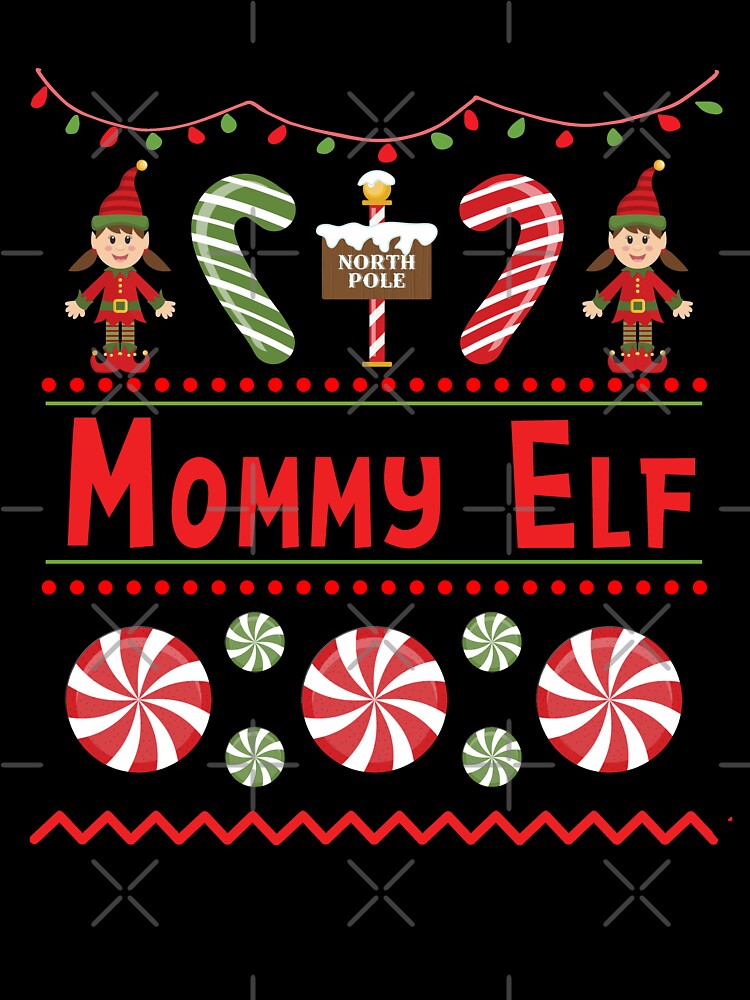 Mommy Elf Ugly Sweater Christmas Elf Design by SpiritWestDesig