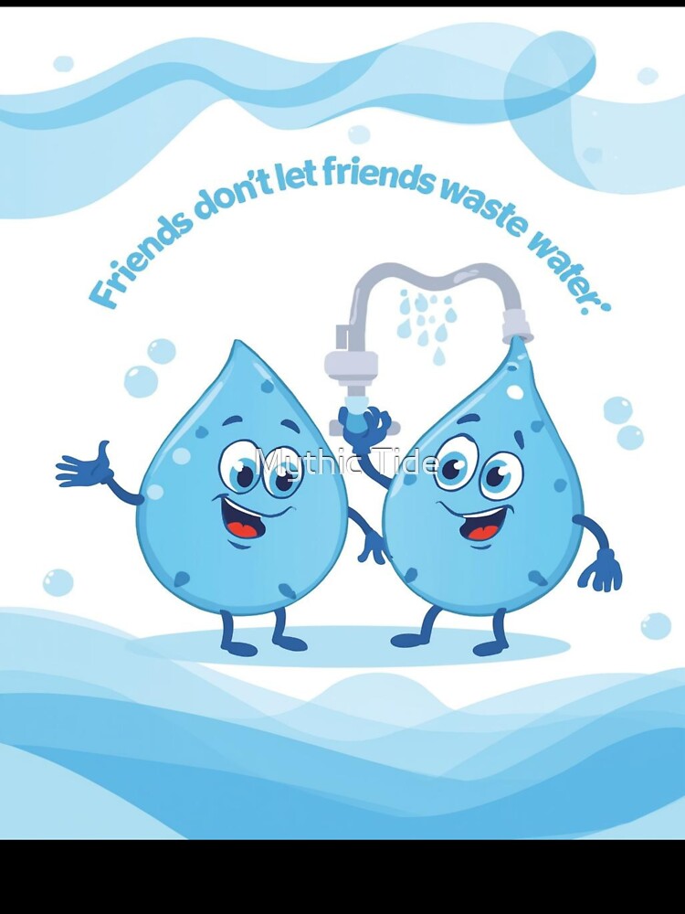 Friends Don’t Let Friends Waste Water T-Shirt – Water Conservation Tee by Mythic Tide