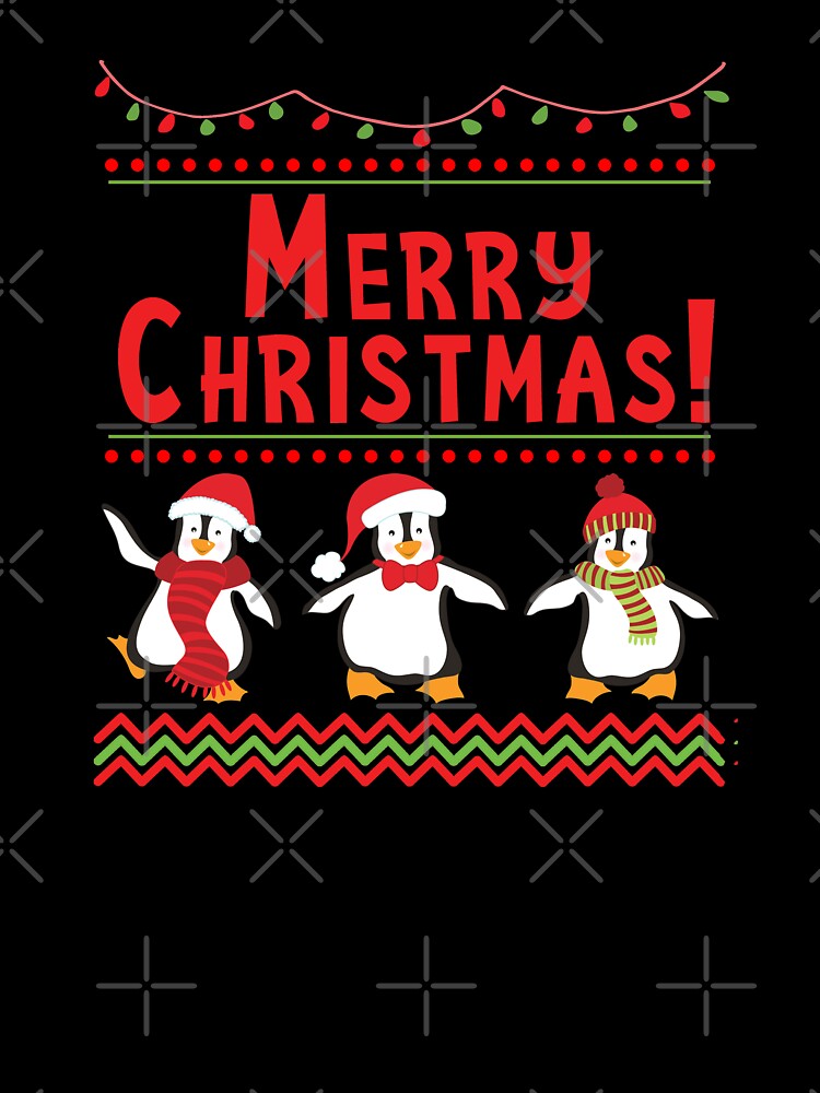 Merry Christmas Funny Dancing Penguin Holiday Design by SpiritWestDesig