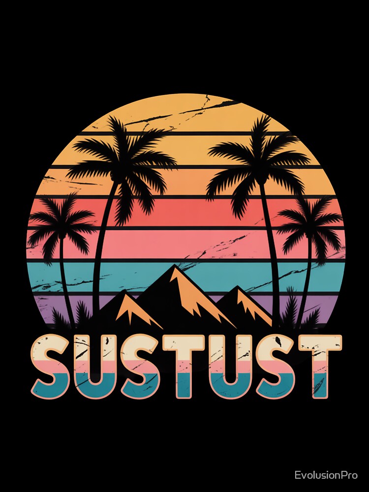 Retro Sunset Palm Tree Design, Vintage Tropical Beach Sunset Shirt, Summer Vacation Aesthetic by EvolusionPro