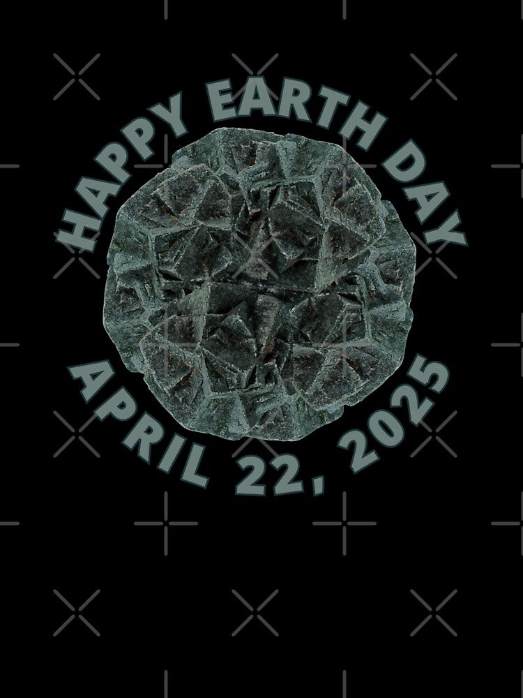 Happy Earth Day 2025 Green Pyrite Crystal Design by ArtDesignTp