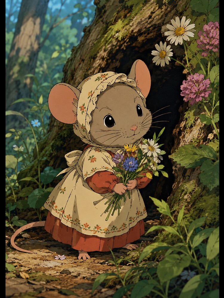 Cottage Mice With Flowers by bapupa