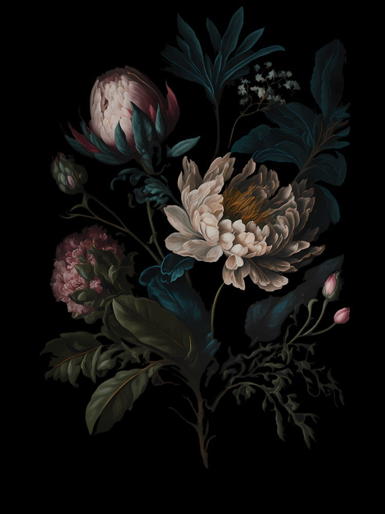Dark Academia Peony Botanical by ArtShopScaly