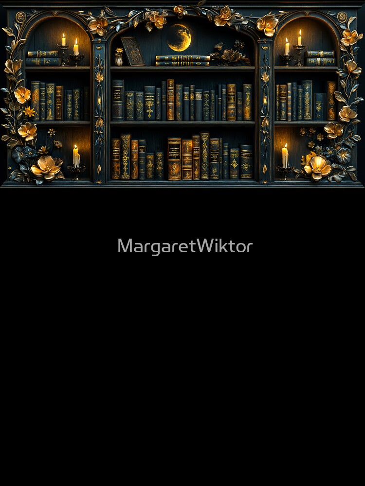 Gothic Dark Academia Library Art by MargaretWiktor