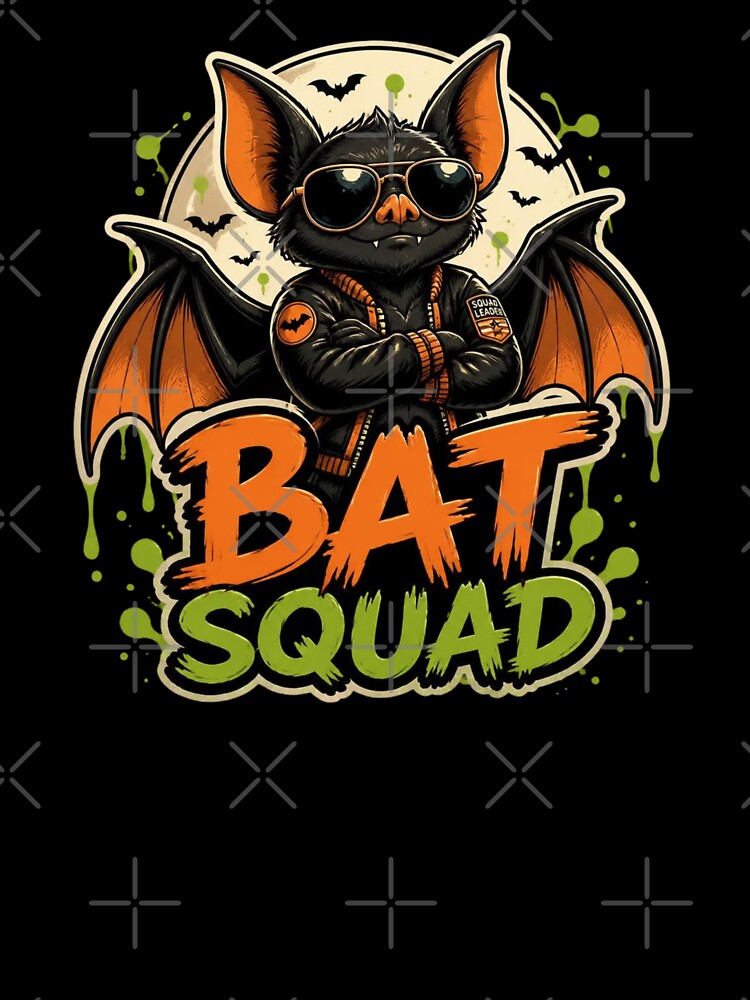Bat Squad Halloween Shirt Cute Flying Bat Graphic Spooky Season Costume Halloween Party Trick Or Treat Gothic Fall Design by VectorJoy