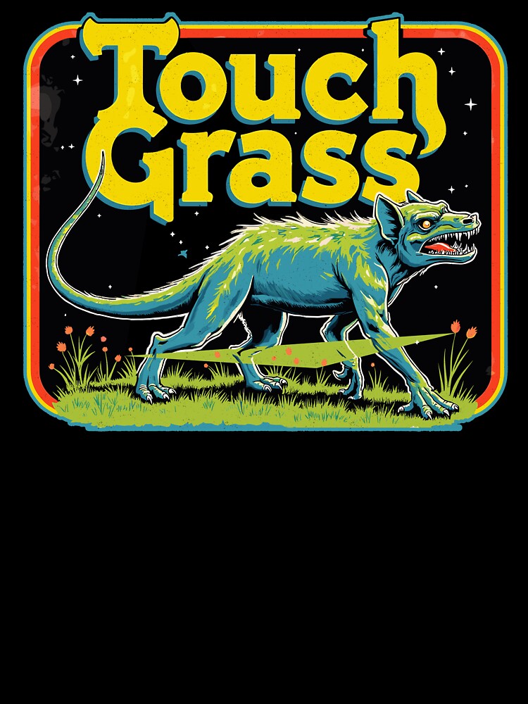 Touch Grass - Funny Meme Chupacabra Alien Monster Vintage Design by Vintagenaut Co.