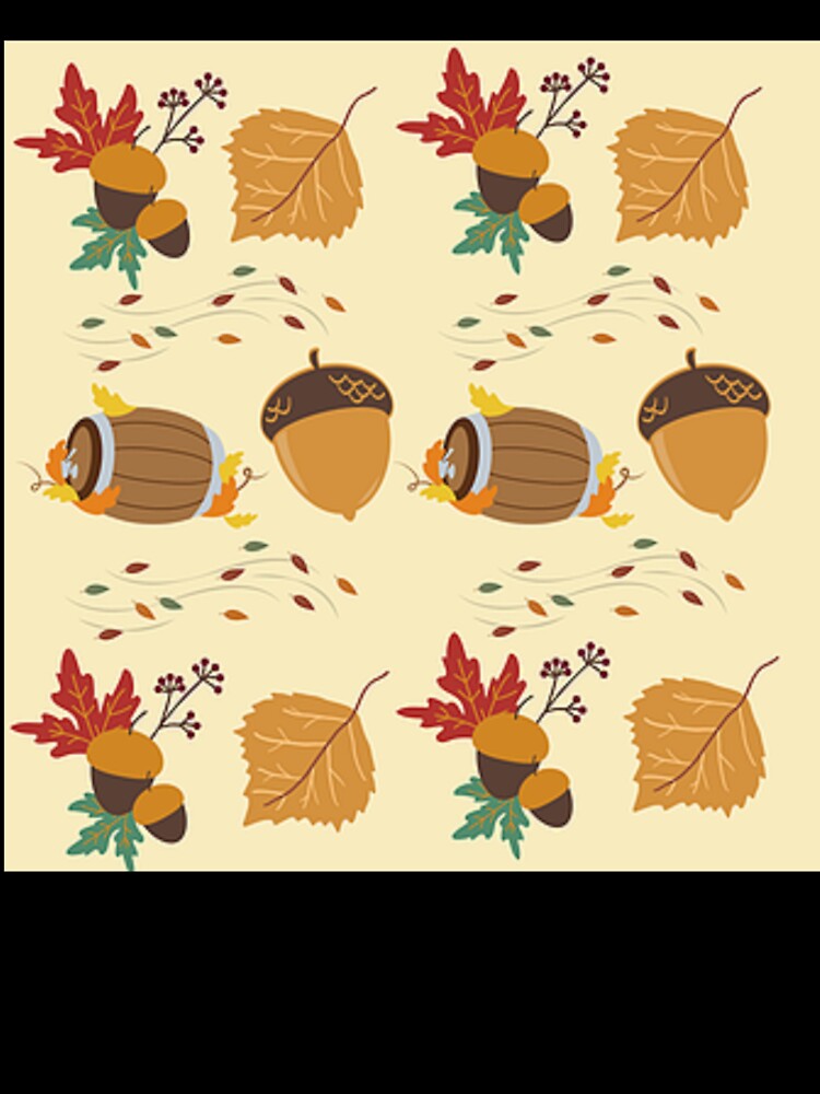 Fall Leaves and Acorns print on stickers, mugs, mask, gifts, notebooks, aprons. by lduke47