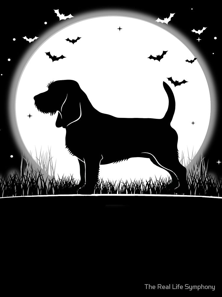 PBGV Dog – Halloween Moon Silhouette by The Real Life Symphony