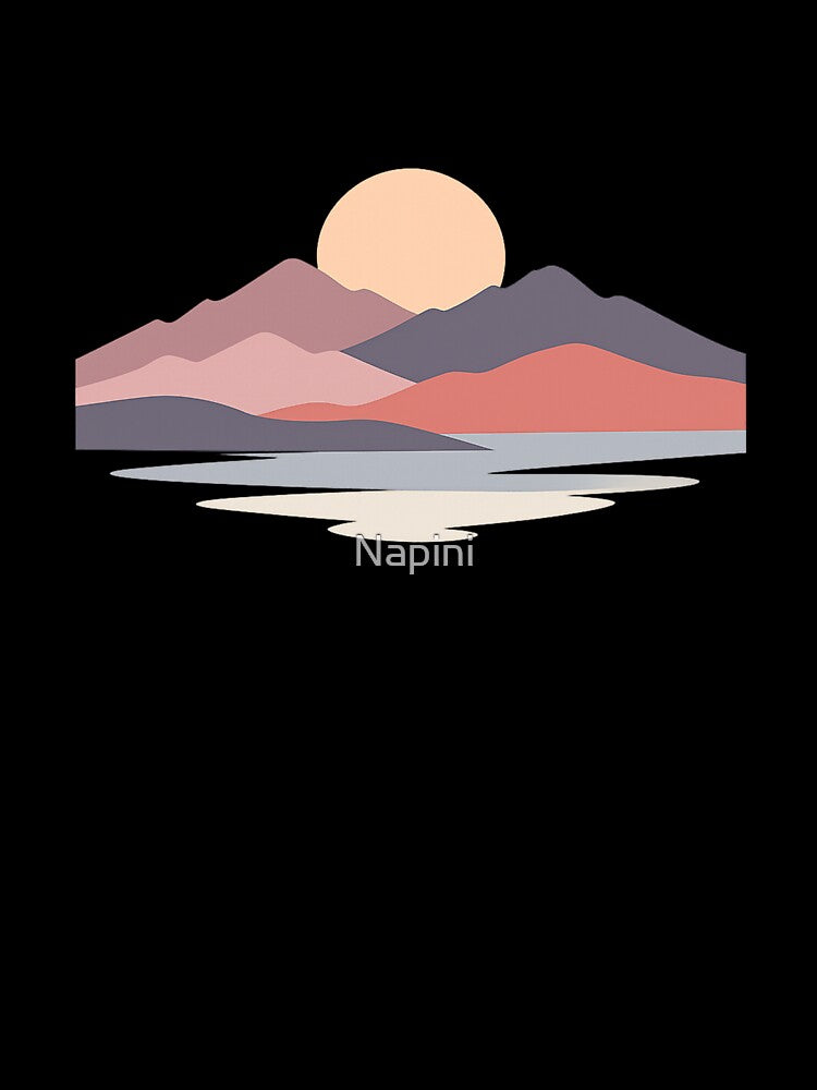 Minimalist Mountain Sunset by Napini
