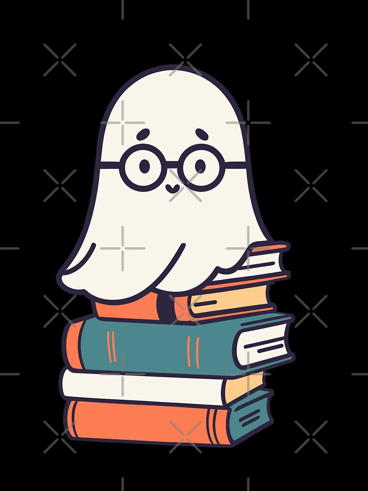 Reading Halloween Ghost Little Book Ghost by LuminOrb