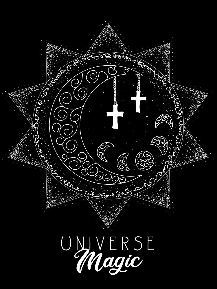 Magic Moon Sun Monphase Geometric by AOCreativeProd