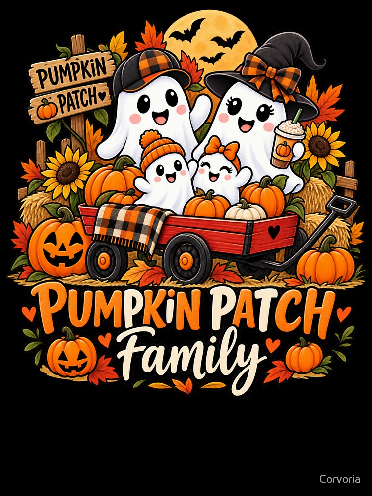 Pumpkin Patch Family Halloween Gift Cute Ghost Fall Style by Corvoria