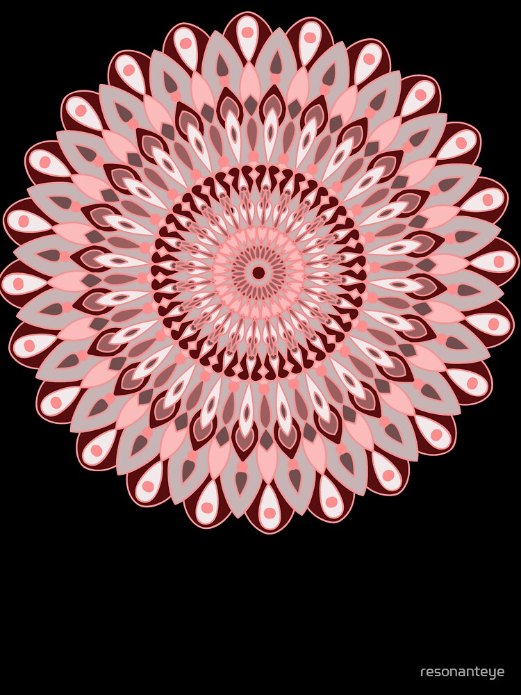 pink and grey mandala by resonanteye