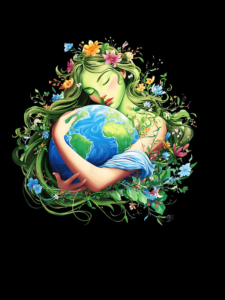 Mother Earth Nature Goddess Protect The Planet Design by zamiokaline