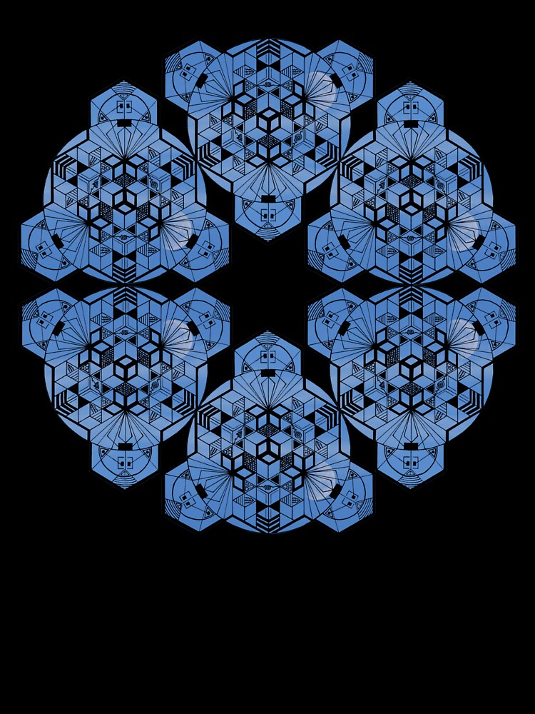 Blue Moon Cube Mandala Star by createVisions