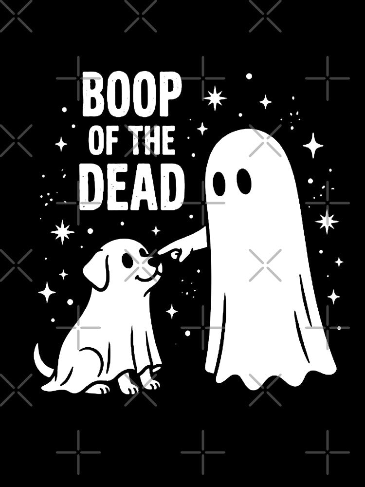 Boo-P of the dead Funny Halloween Ghost Dog Booping Nose Design by w66aboo