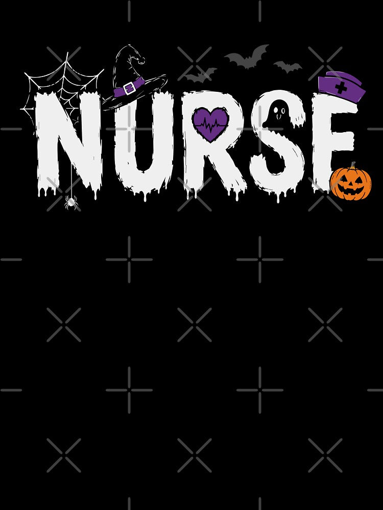 NURSE HALLOWEEN hat bats spiderweb pumpkin by YNELENT