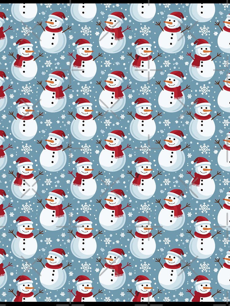 Retro Christmas Snowman Pattern by ArtFactoryAI