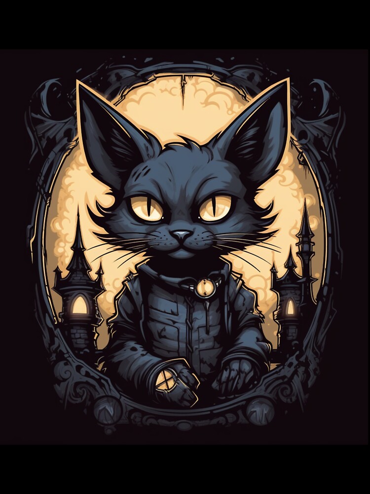 Dark Academia Gothic Cat by FrostyDigitalJ