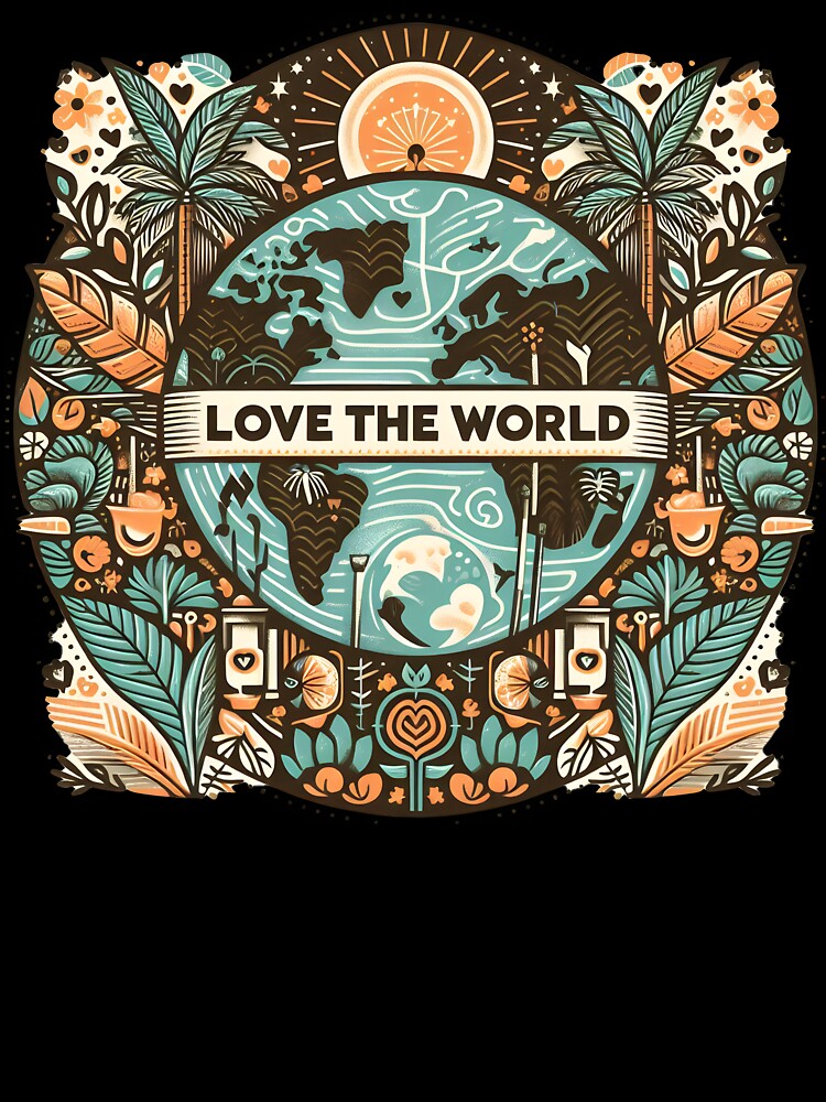Love the World Earth Day Nature Illustration. by The-T-In-Retro