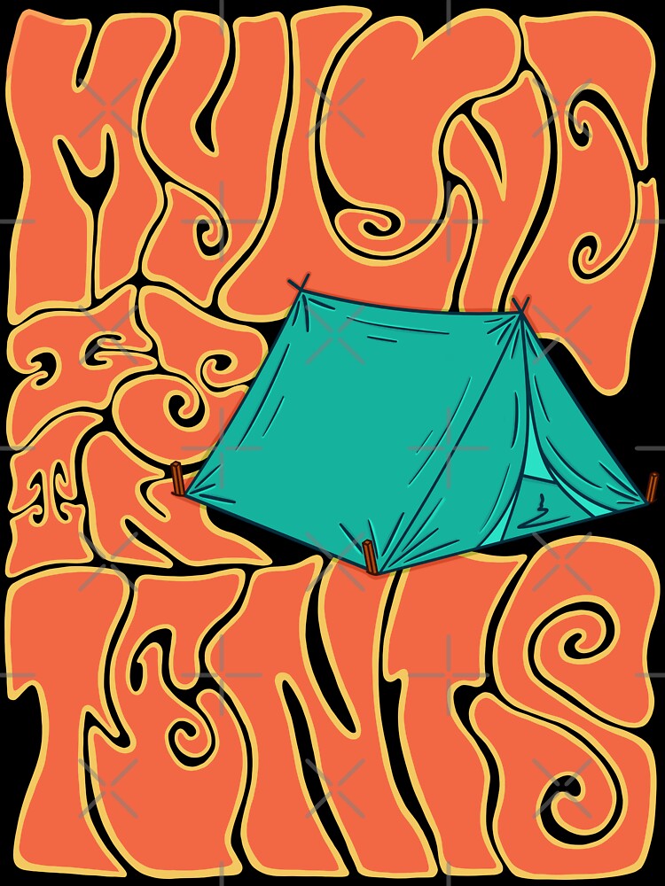 My Love Is In Tents - Orange & Teal by cursedN4gotten