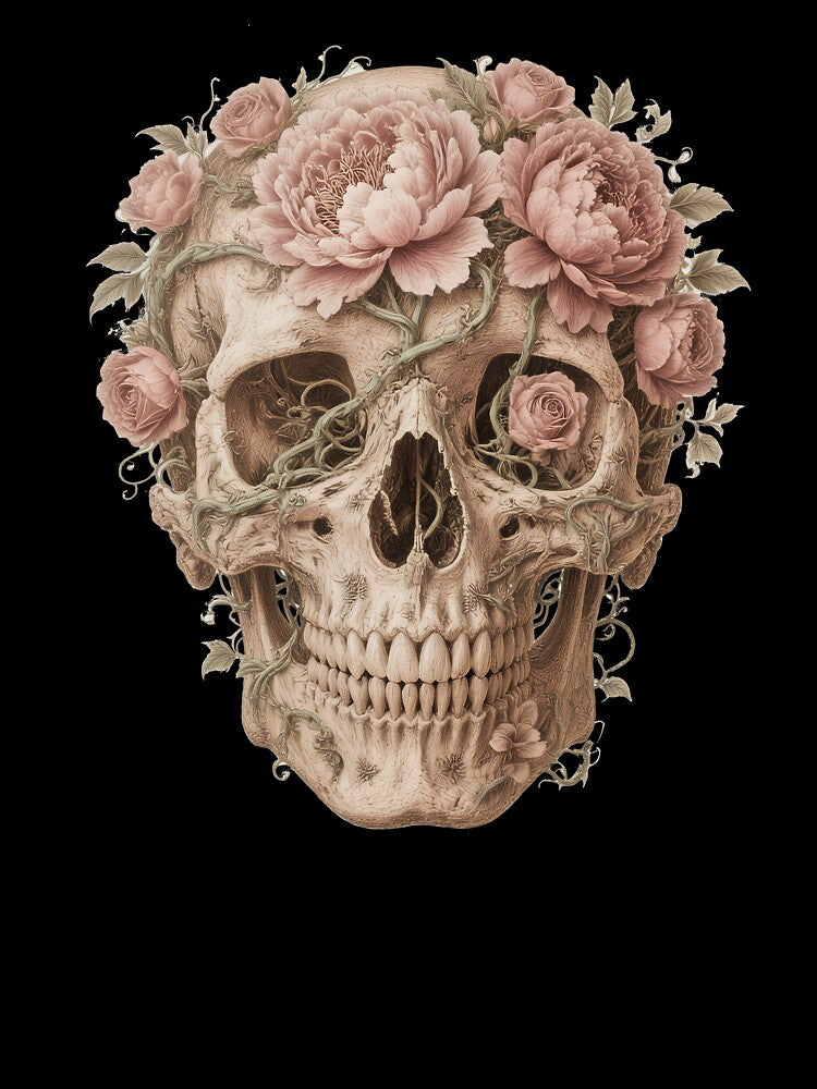 Vintage Floral Skull Anatomy Dark Academia by DreamLeafCo