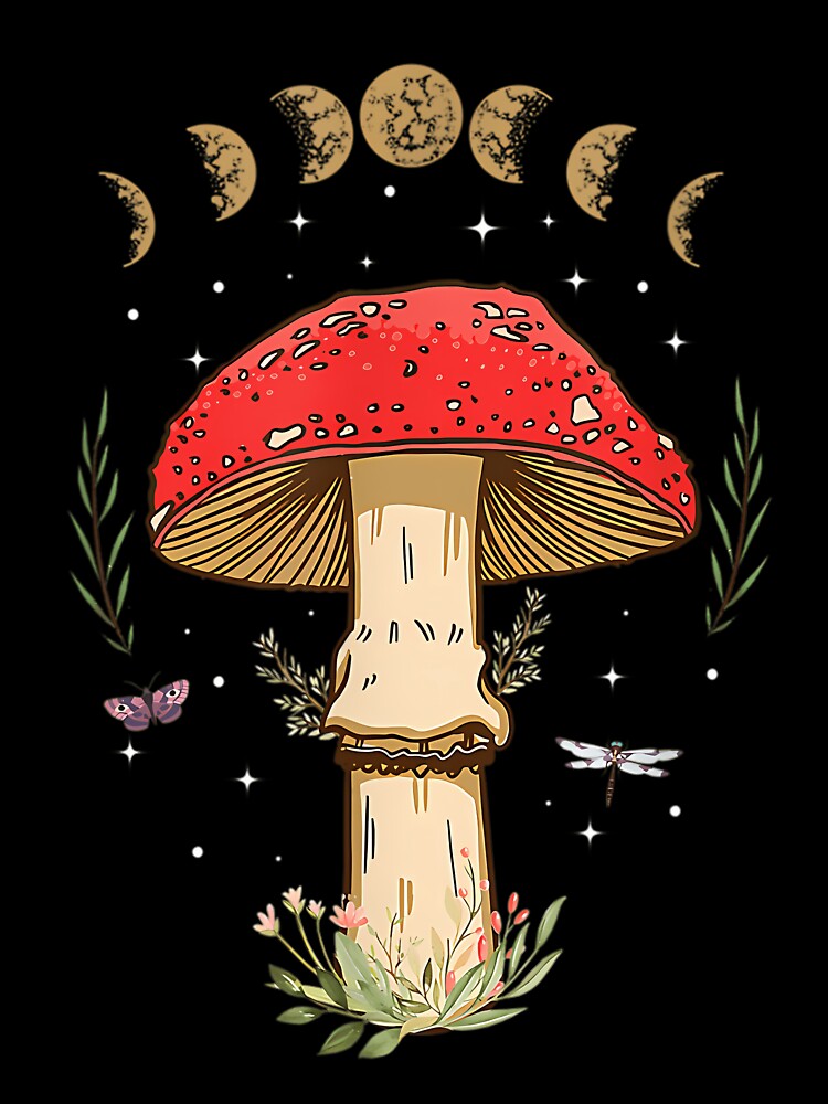 Dark Academia Mushroom Botanical by frijazede36