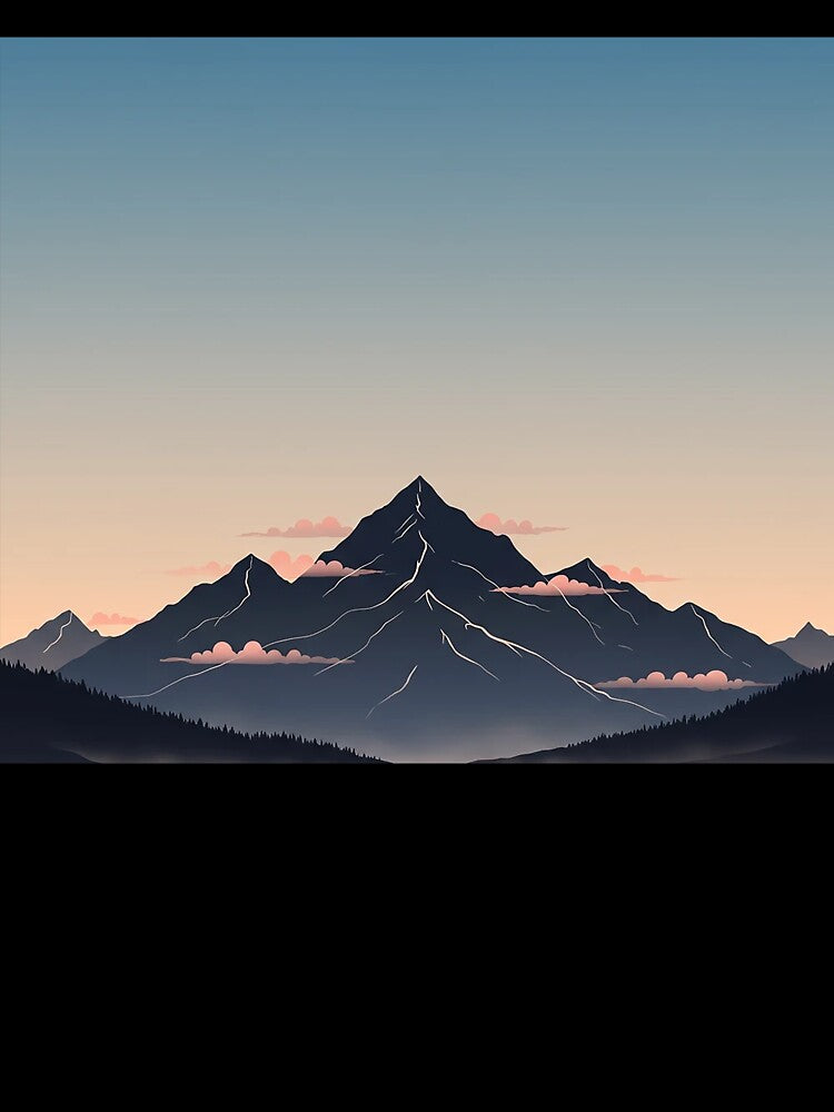 Minimal Mountain Landscape – Calm Nature Illustration by Articooler