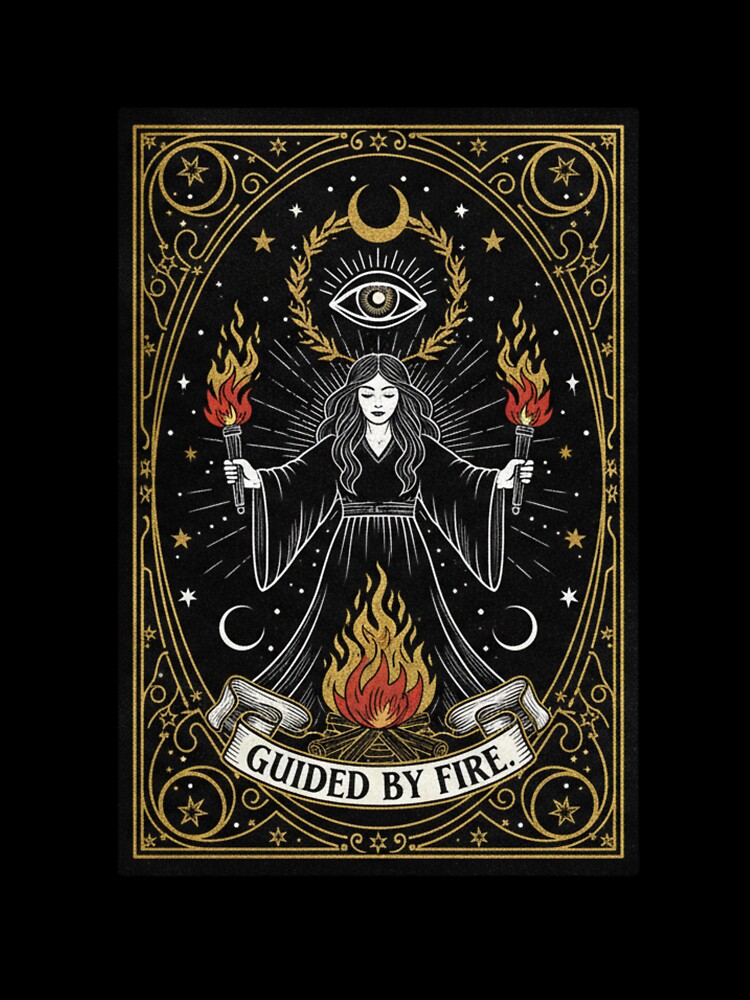 Sagittarius Tarot Card T-Shirt – Dark Fire Sign Zodiac Shirt by Still Ronin Art