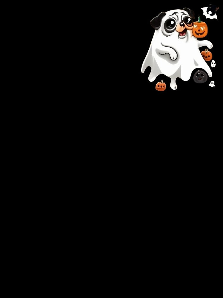 Funny Halloween Cartoon Dog T-Shirt & Stickers – Cute Ghost Dog in Costume, Spooky Fun & Halloween Humor by mouradsb