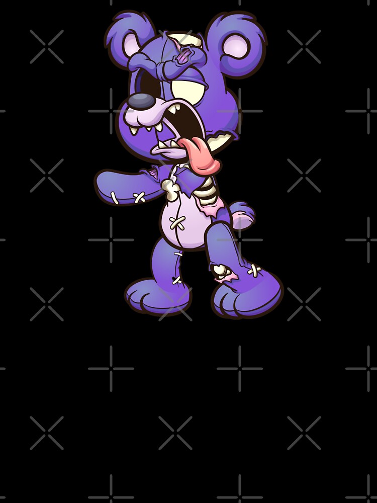 Zombie Creepy Kawaii Teddy Bear Purple by Onewalkdesign