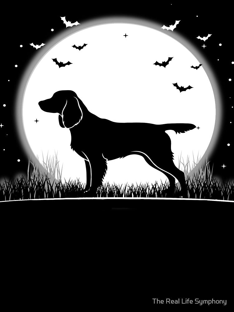 Boykin Spaniel Dog – Halloween Moon Silhouette by The Real Life Symphony