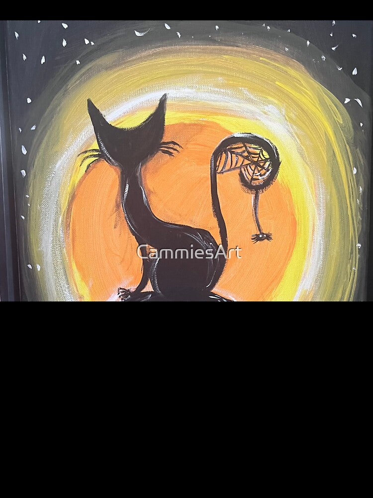 Black Cat-Spider-Full Moon by CammiesArt