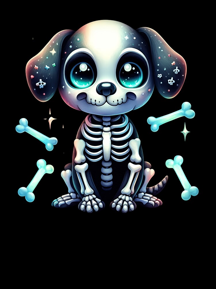 Cute puppy skeleton glowing bones by GogoGrove