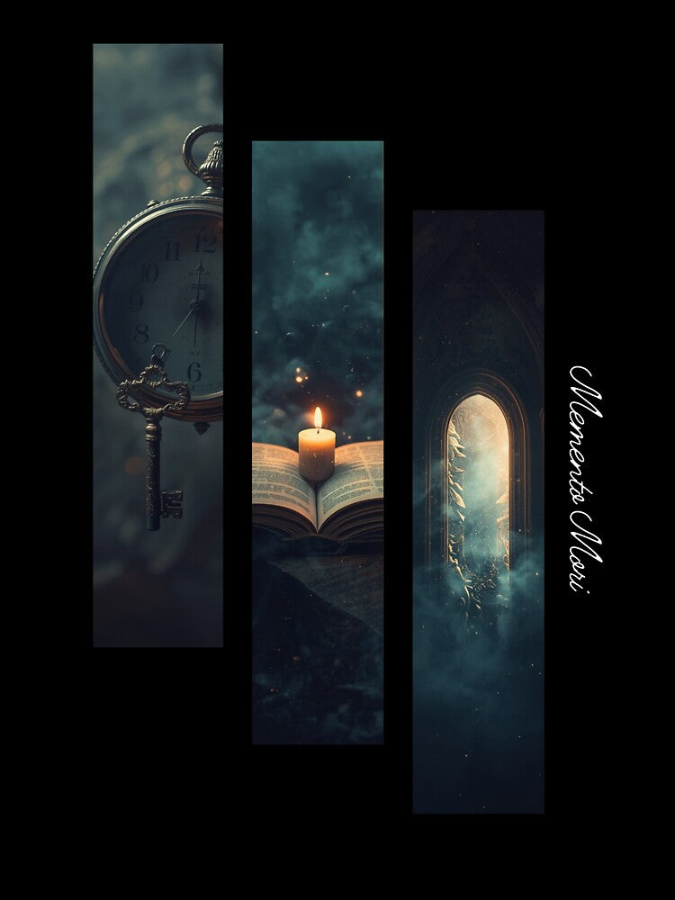 Memento Mori Dark Academia Aesthetic — Candle, Clock & Gothic Arch by the-cute-nerd