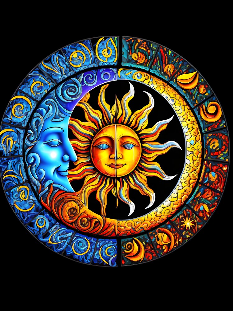 Celestial Mosaic Sun/Moon by The93TeoShop