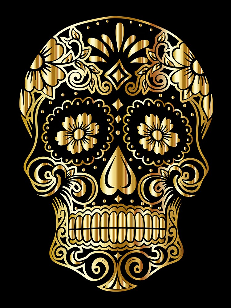 Gold sugar skull by KevinVee
