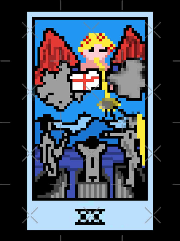 Wait, is this pixel art tarot? Yellow - Major Arcana 'Judgement' (Design for T-shirt, stickers and other accessories) by Pixel Waite