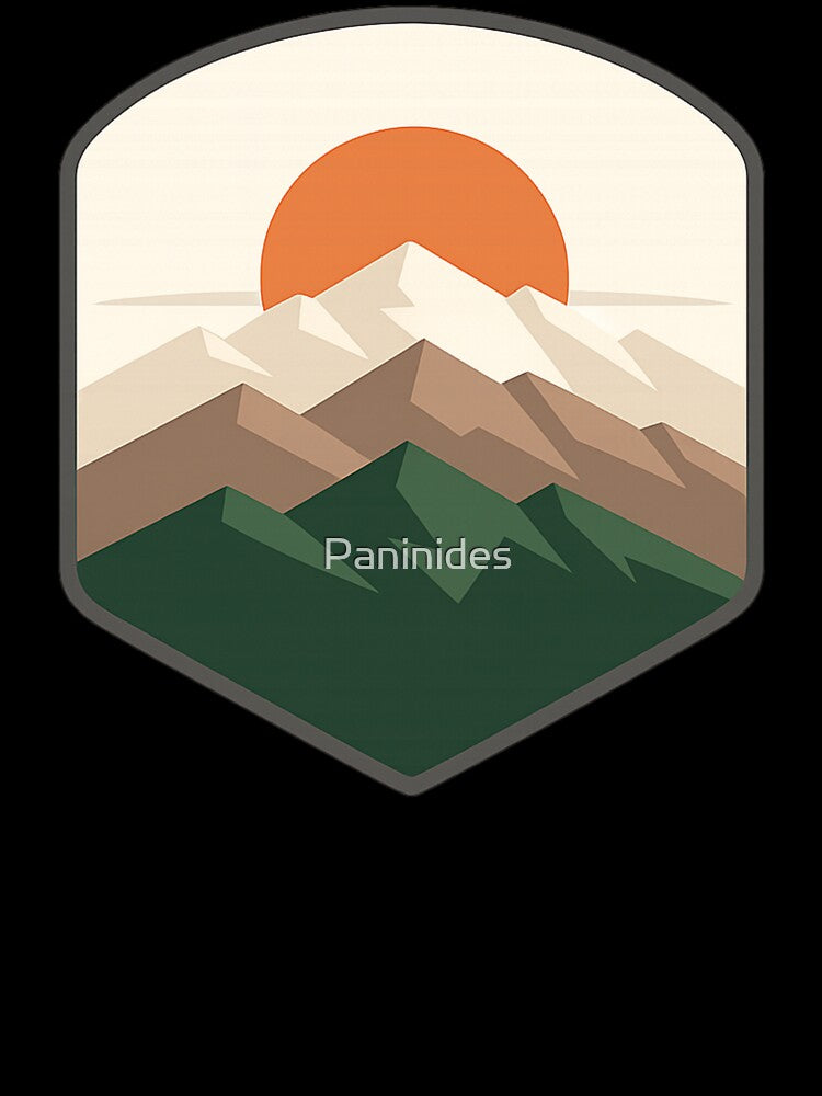 Minimal Mountain Sun Badge by Paninides