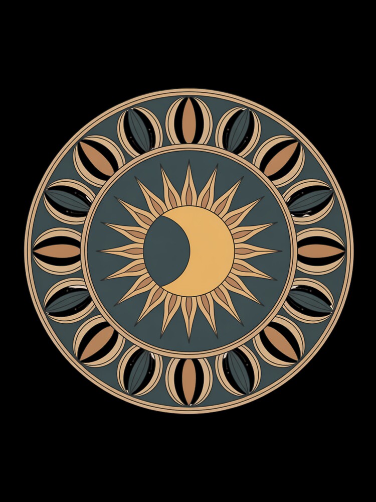 Celestial Sun and Moon Mandala – Mystical Design by ArtByYunus